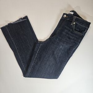 Nine West Jeans Womens Size 8 Dark Wash Kick Flare Raw Distressed Cut Off‎ Hem